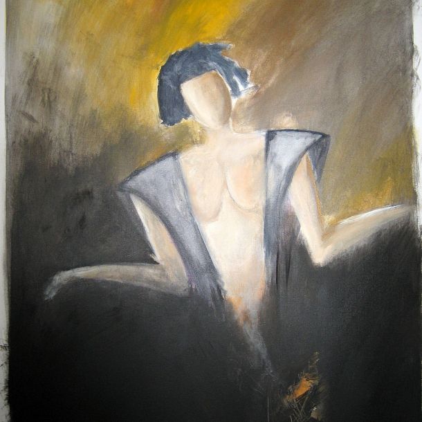 LA FEMME du GUERRIER (1997)
116 x 89
acrylique sur toile

"Les femmes mettent au monde les enfants
les hommes, par la guerre, les détruisent"